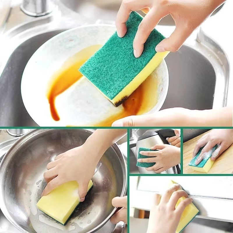 15/30 Pack Kitchen Cleaning Sponges Scourers Washing Up Non-Scratch for Dish Pad