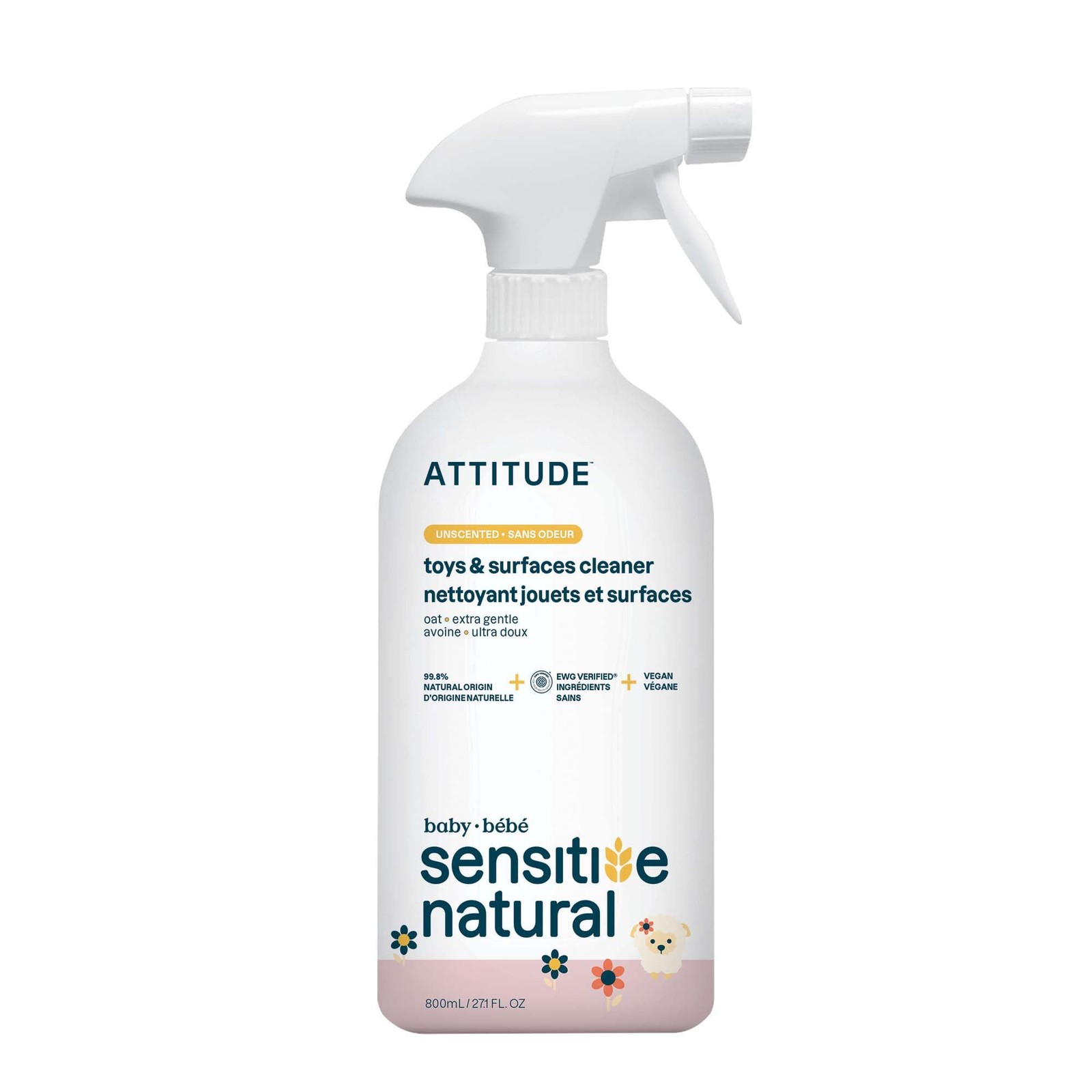 ATTITUDE Baby & Kids Toy Cleaner Spray for Sensitive 27.1 Fl Oz (Pack of 1)