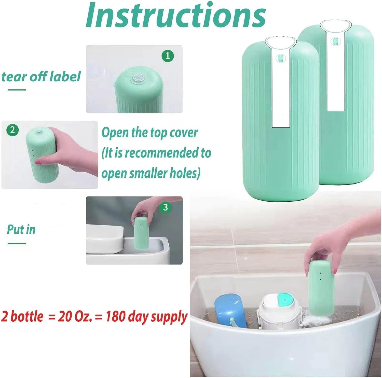 2Pcs Krazy Klean Toilet Cleaner, Krazy Cleaner Pro Toilets Cleaners, Easy to Use