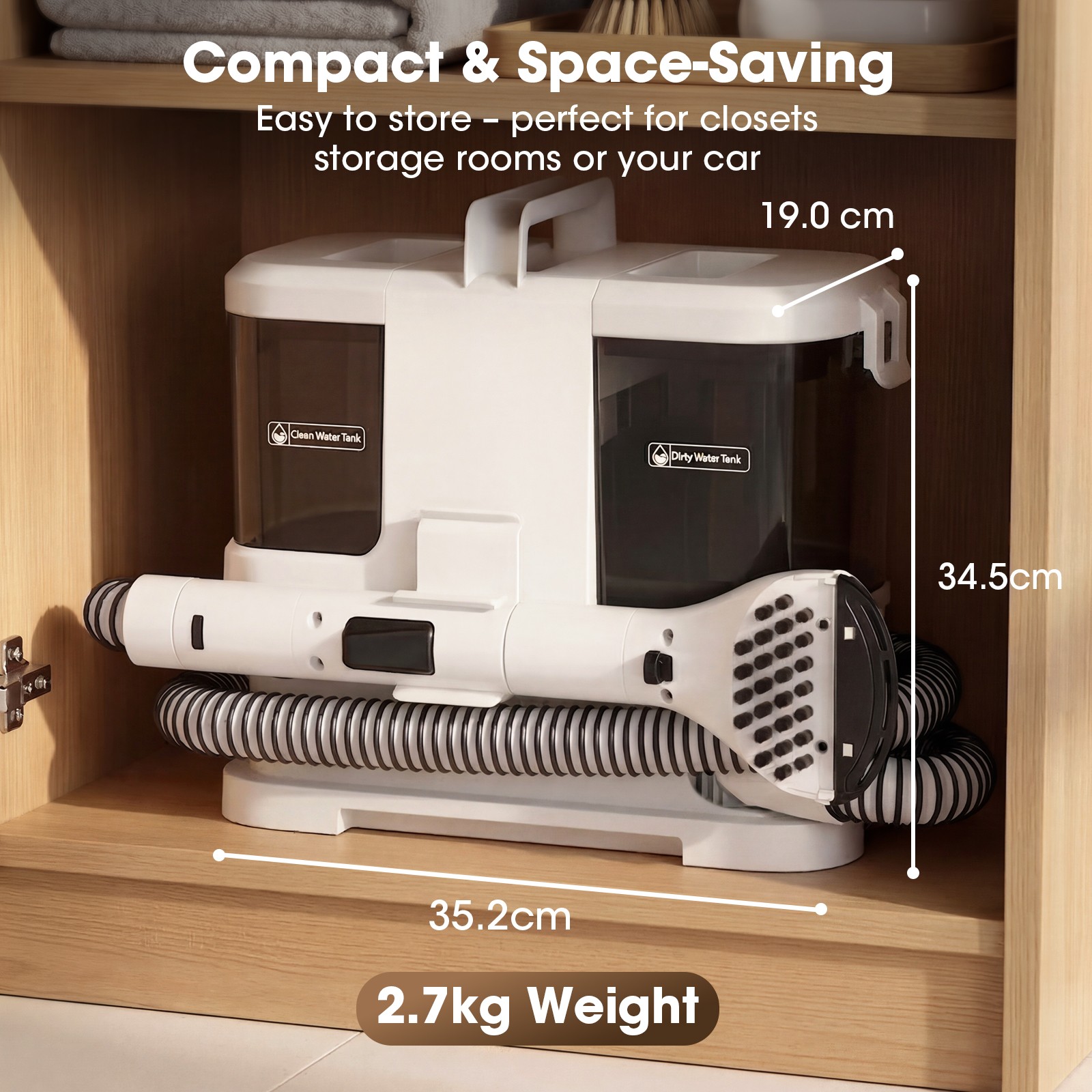 16000Pa Portable Carpet Cleaner Machine Upholstery Cleaner Spot Cleaner Compact
