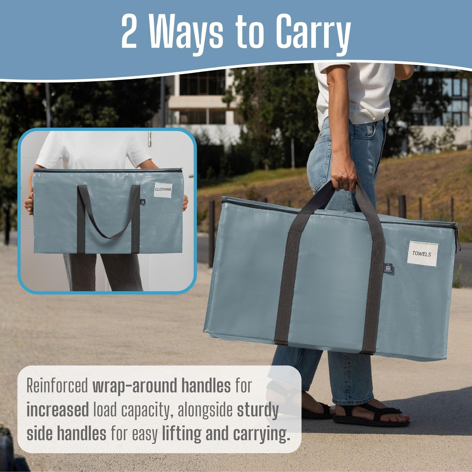 6 Pack Heavy Duty Moving Bags, 90L Extra Large Moving Boxes Alternative, 50lb…