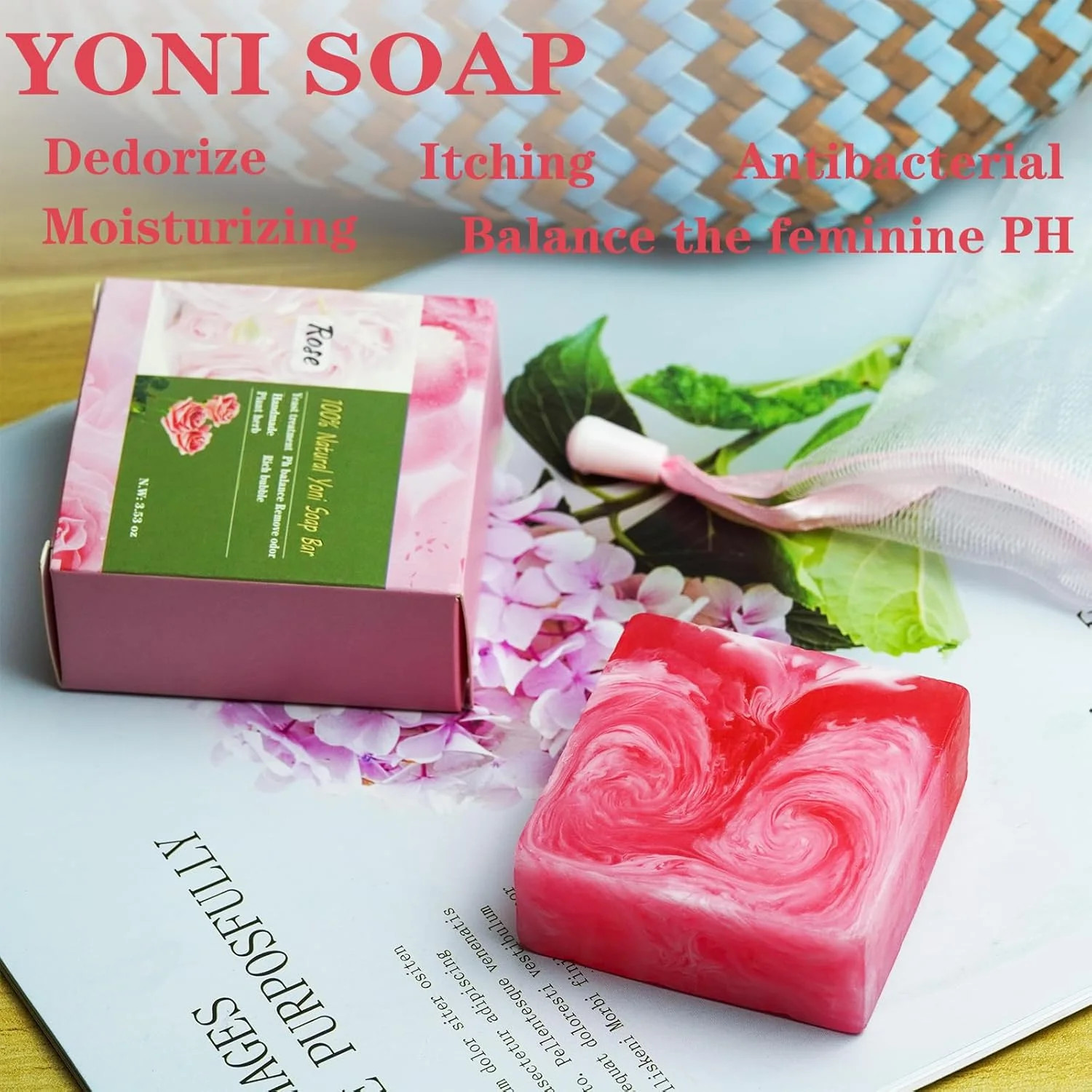 2 PCS Yoni Soap Bars for Women, 100% Handmade Natural PH Balanced & V Cleansing
