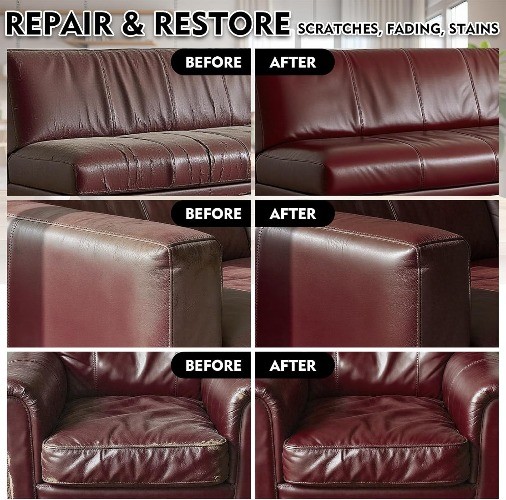 Leather Recoloring Balm, Leather Repair Kit for Furniture, Leath Color: maroon