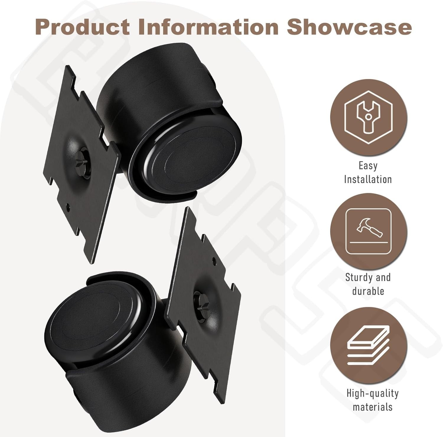 40mm Vacuum Dolly Wheel Plate Assembly Compatible with D4 D4C SE E E2, 4 Pack