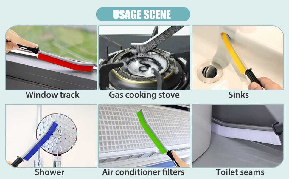 6Pcs Crevice Cleaning Brushes for Household Use, Grout Cleaner Brush, Hard