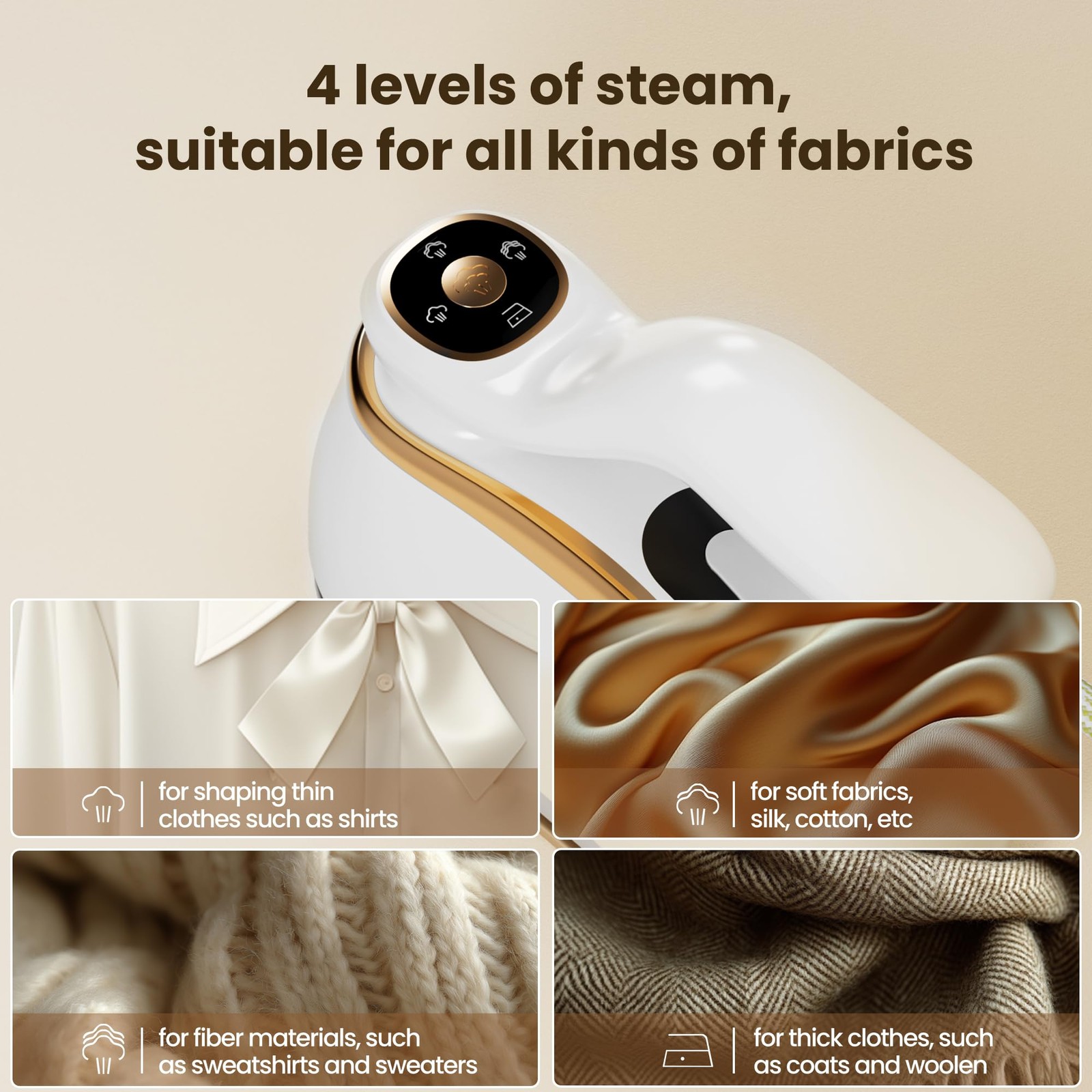 MiTdir Portable Clothes Steamer 175x80mm Ceramic Glaze Panel Iron LCD 220ml W…