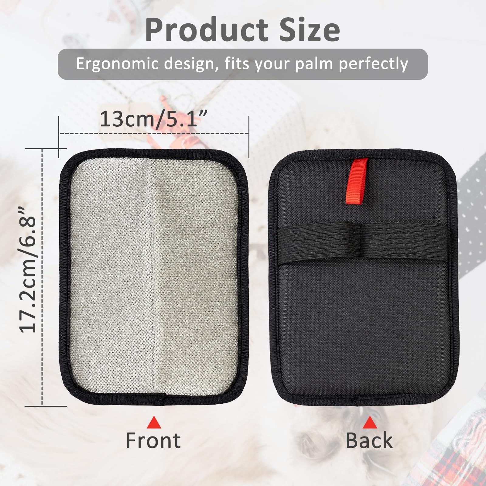 Pet Hair Removal Glove for Cats Dogs Reusable Electrostatic Black