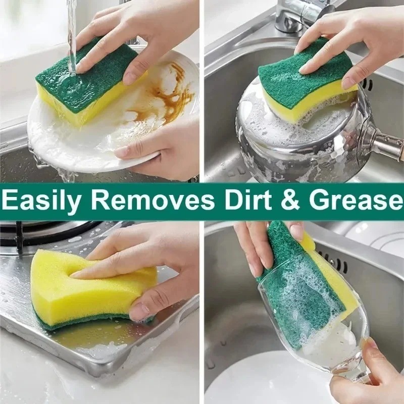 10/50 Pack Kitchen Cleaning Sponges Scourers Washing Up Non-Scratch for Dish Pad