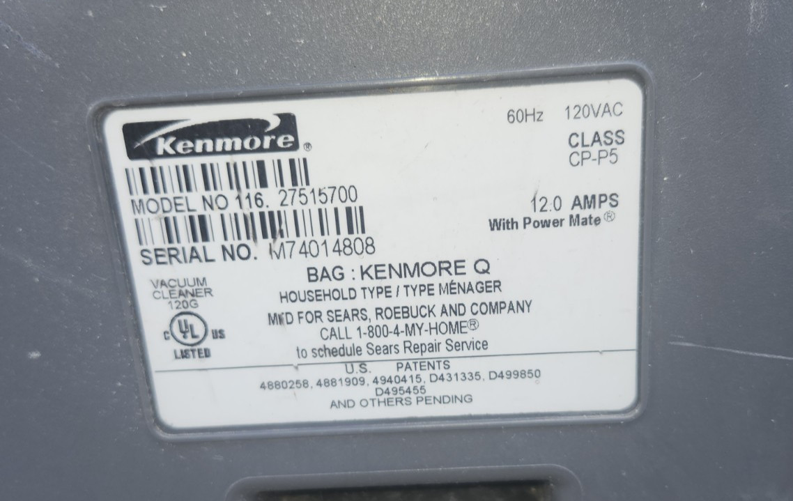 Kenmore Progressive 360 Model 116 Canister Vacuum w/Attachments Free Shipping