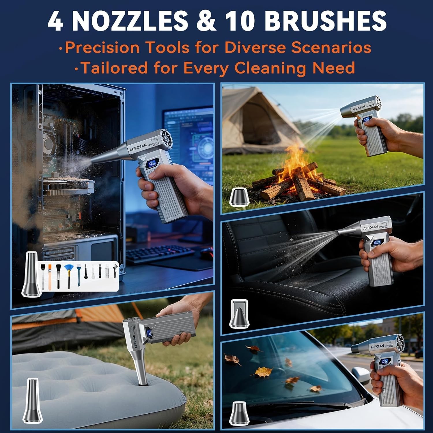 Powerful Cordless Air Duster – 350,000 RPM Rechargeable Blower for Home & Car