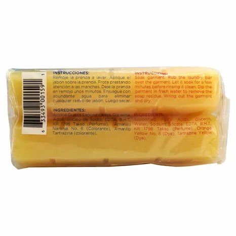 Hispano Jabon Laundry Soap – Rectangle Bar (2 Pack), 10.58oz (300g) (Pack of 2)