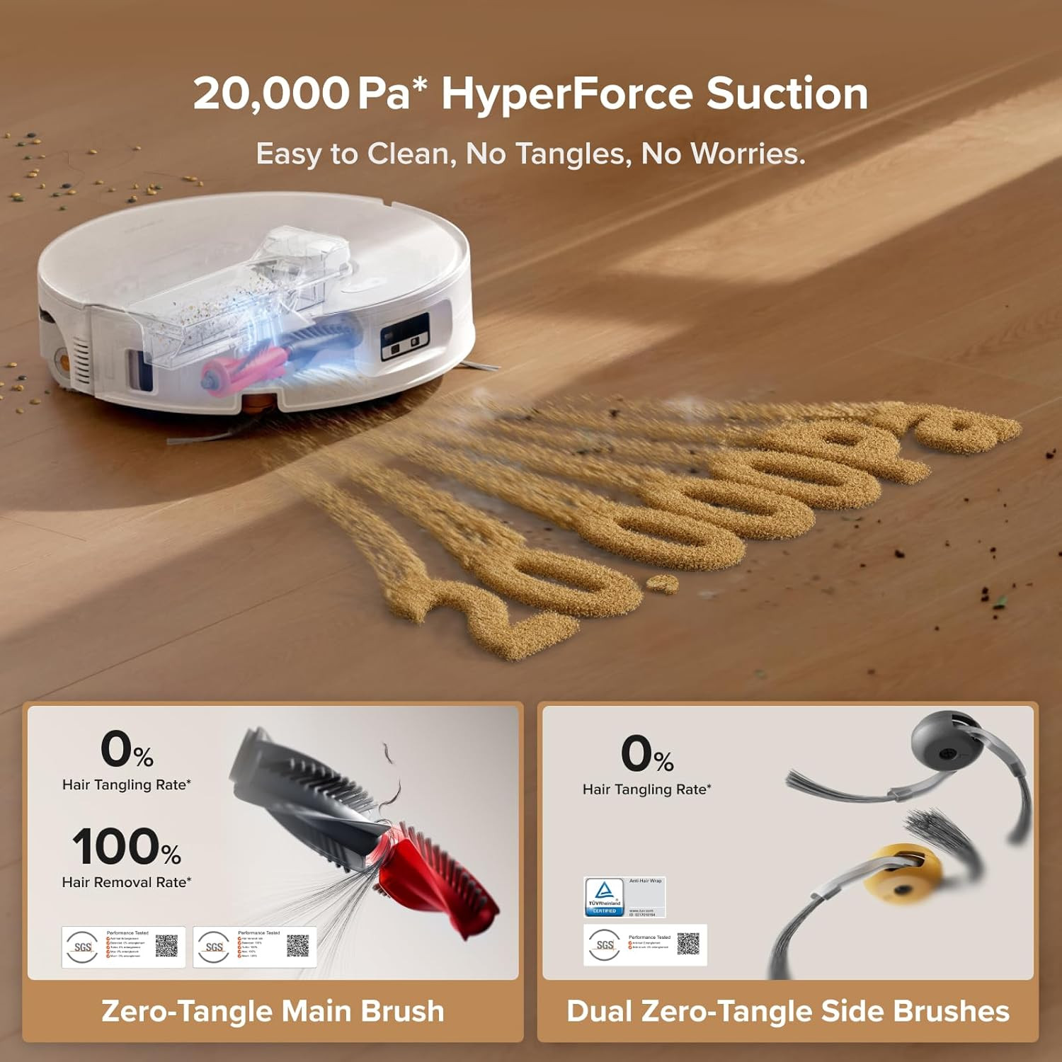 Roborock Qrevo Curv 2 Flow Robot Vacuum and Mop, Spiraflow Real-Time Self-Cleani