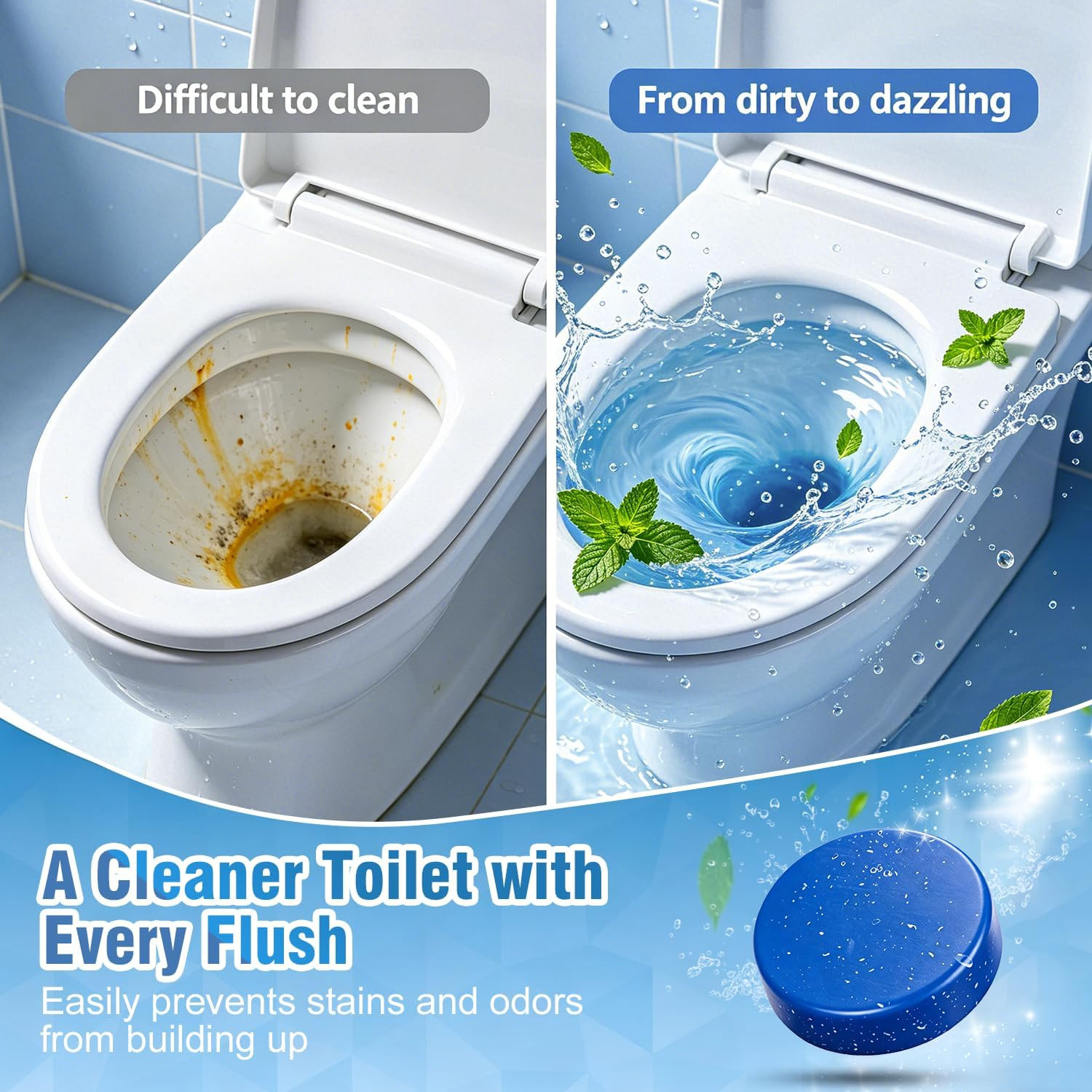12 Tablets Toilet Bowl Cleaner Tablets for Tank – Automatic Toilet Tank Cleaner