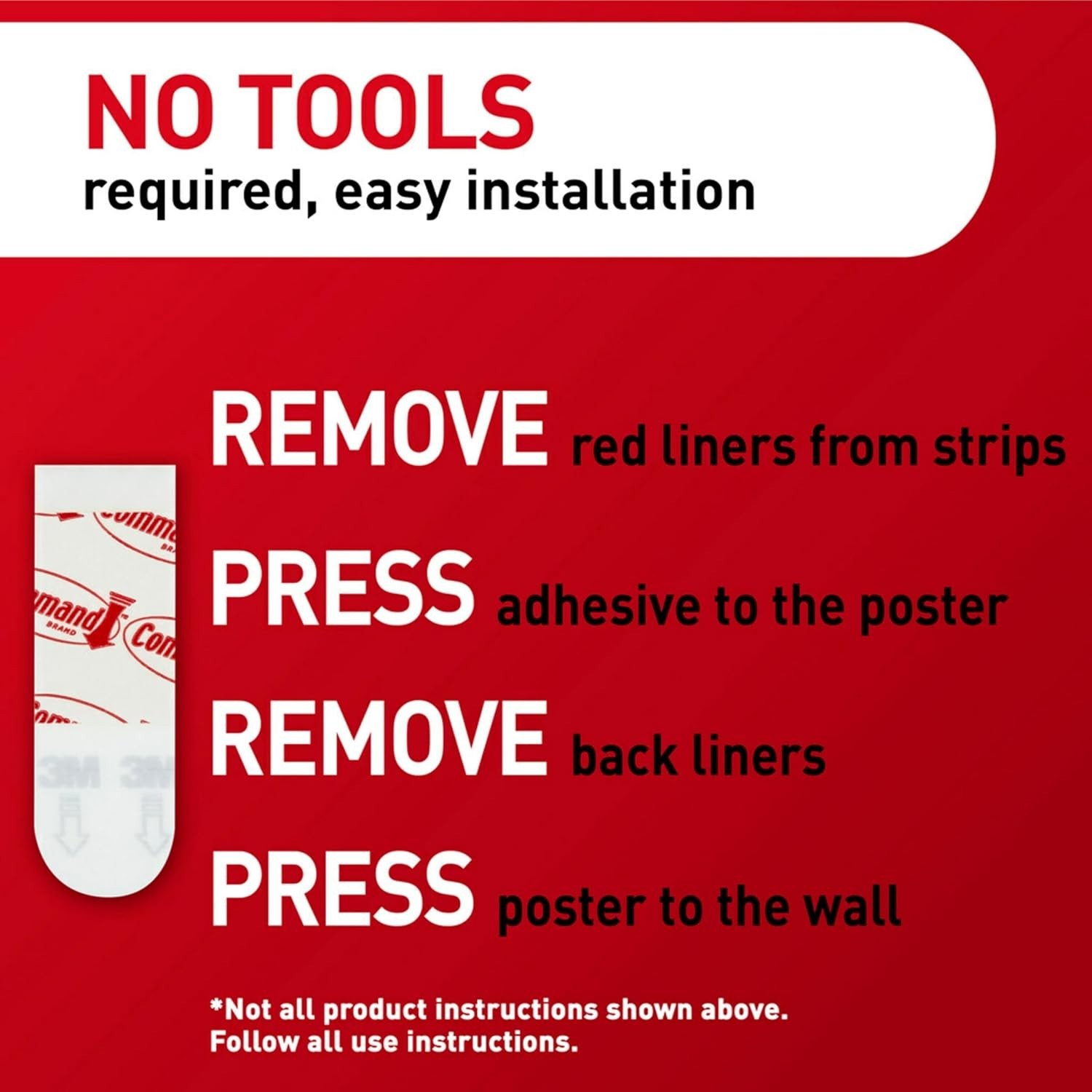 Command Poster Strips 256 Damage Free No Tools White Adhesive Great