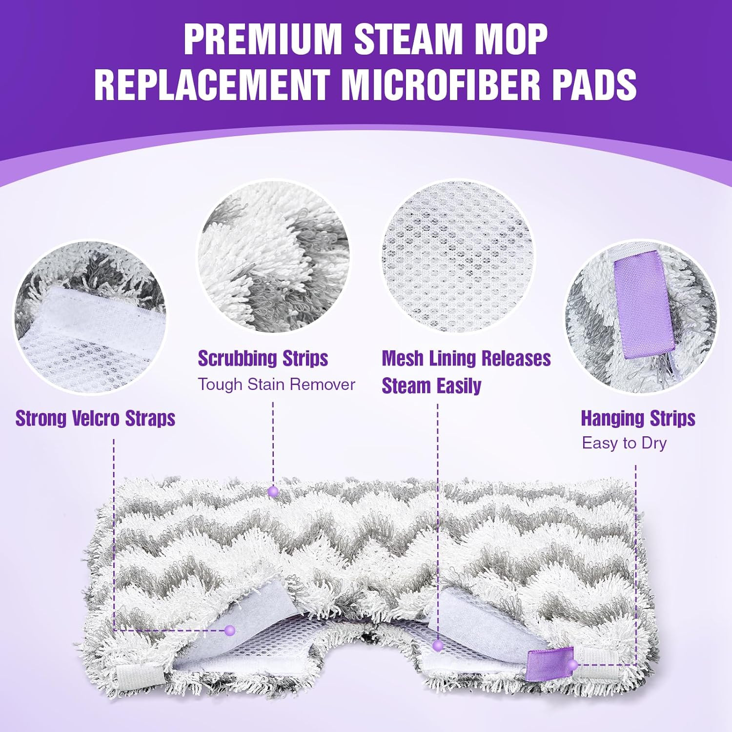 S3501 S3601 Steam Mop Replacement Pads Compatible with Shark Steam Pocket Mops S