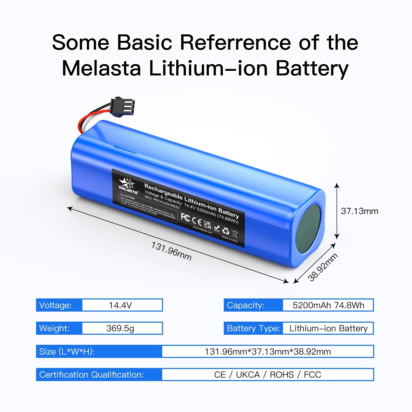 5200mAh Replacement Battery for Proscenic M7 Pro M8 Pro M7 Max LDS M7 Pro, U6 Ro