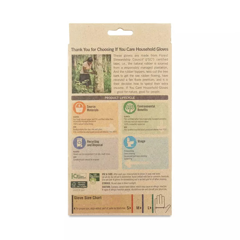 If You Care Fair Trade FSC Household Gloves Medium 1 pair (Pack-3)