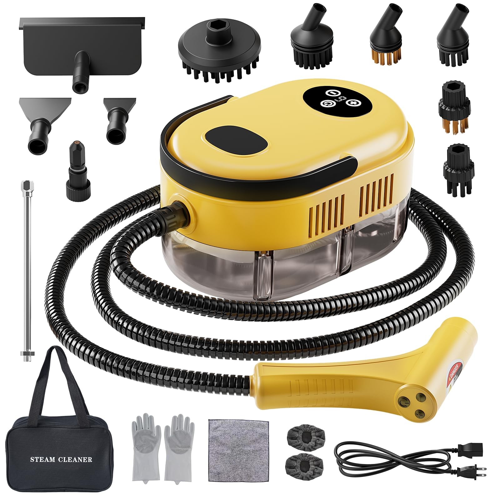 Fast Heating Handheld Steam Cleaner – 15-in-1 High Pressure for Home & Car