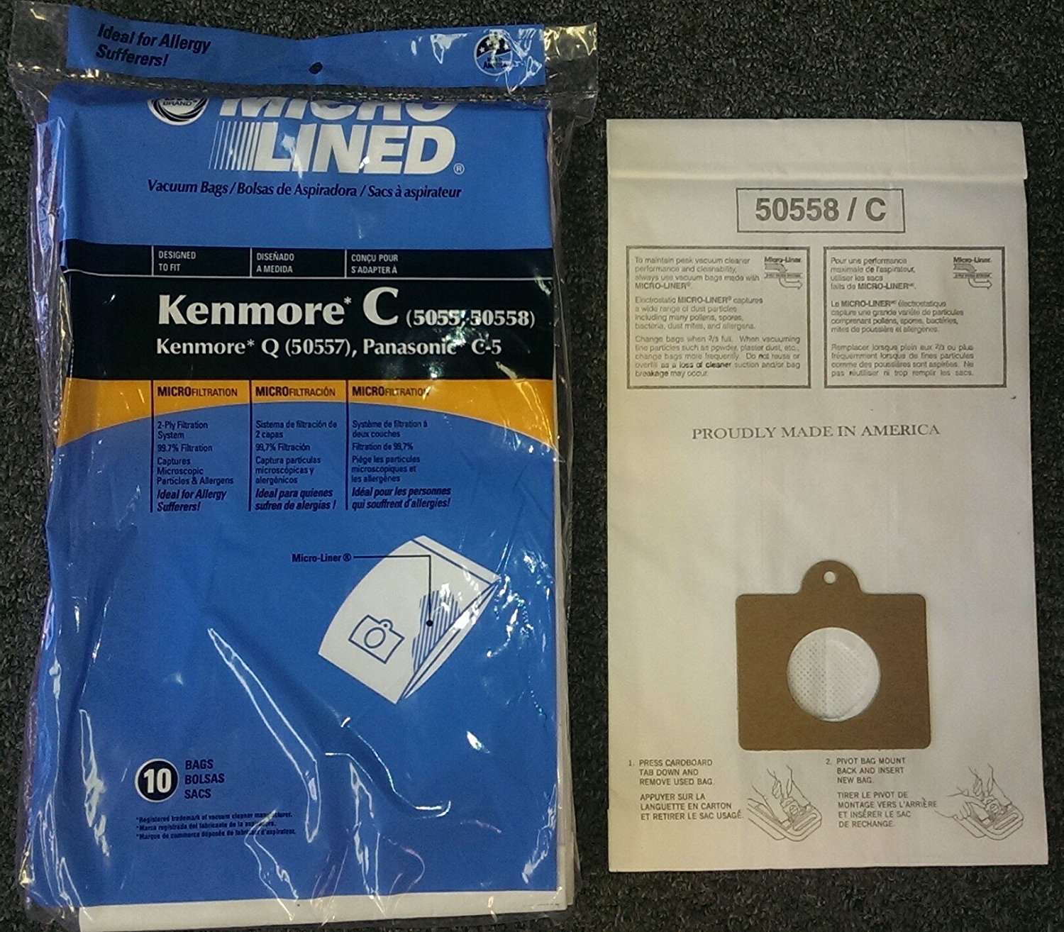 50 Vacuum bags to fit Kenmore Type C 5055&50558,Q 50557