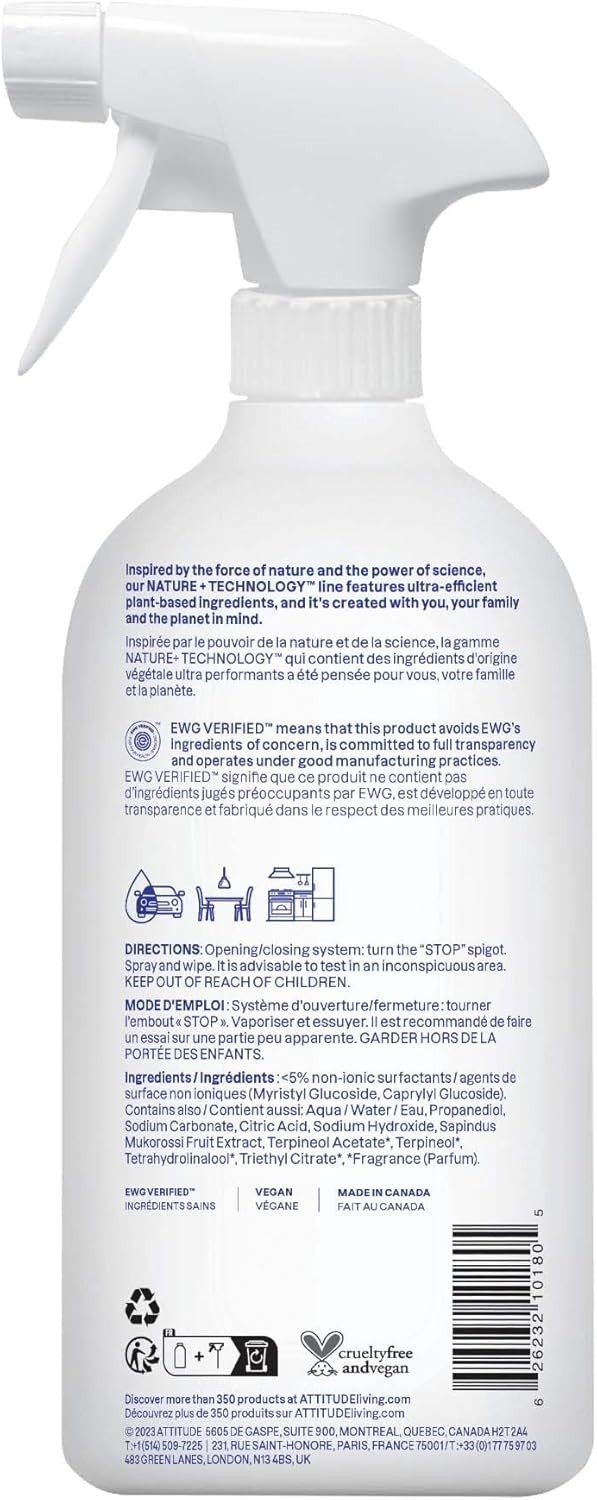 ATTITUDE All Purpose Cleaner Spray, EWG Verified, 27.1 Fl Oz Pack of 1