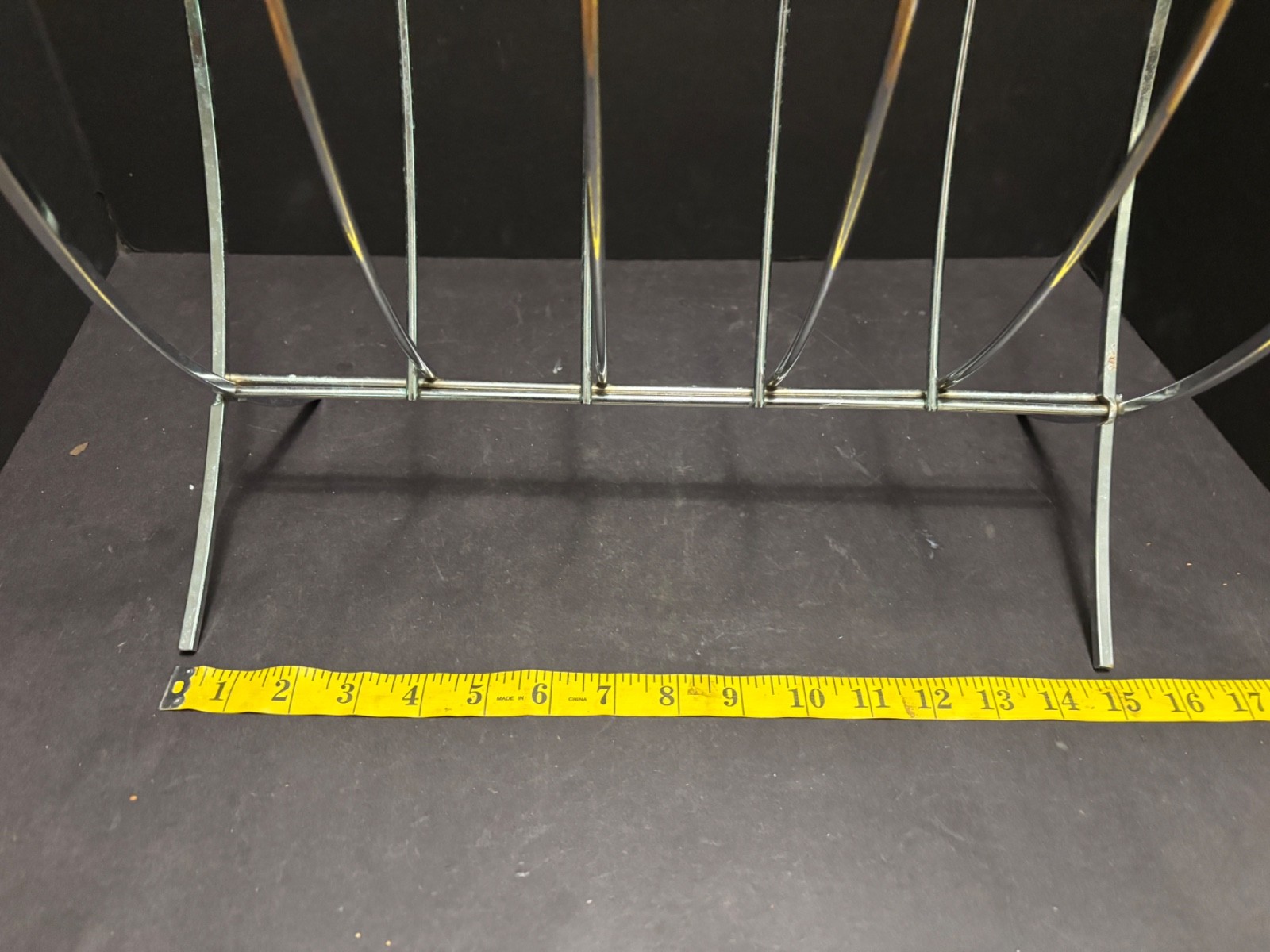 Vintage MCM Chrome Folding Magazine Rack(s) Holder Bar/Rod Brutalist 2 Available