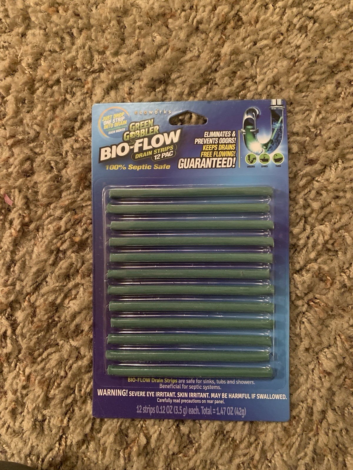 EcoClean Solutions Bio Flow Drain Deodorizing Strips 12-Strips GGDS12PAC