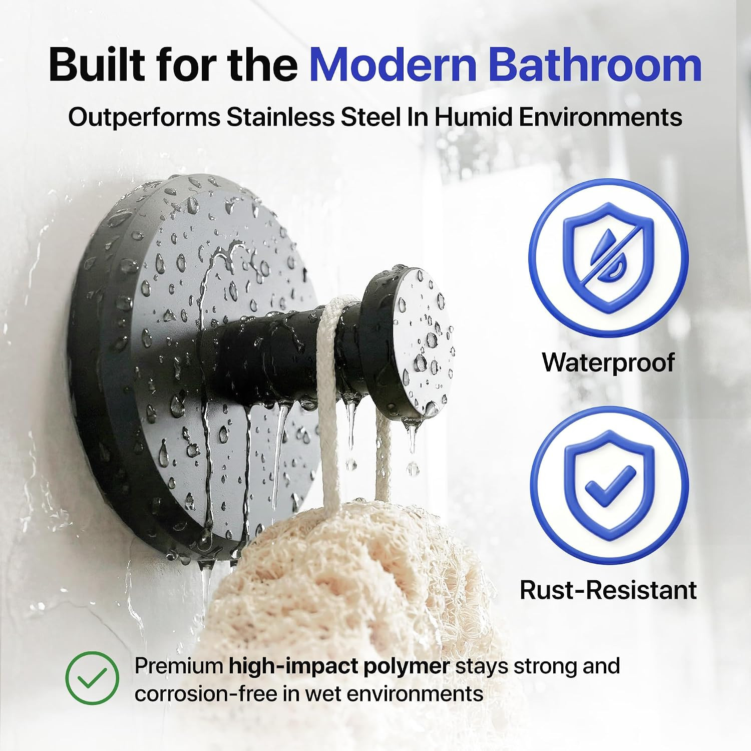 Suction Cup Hooks for Shower & Bathroom Towel Holder 2-Pack – Suction Cups Hooks