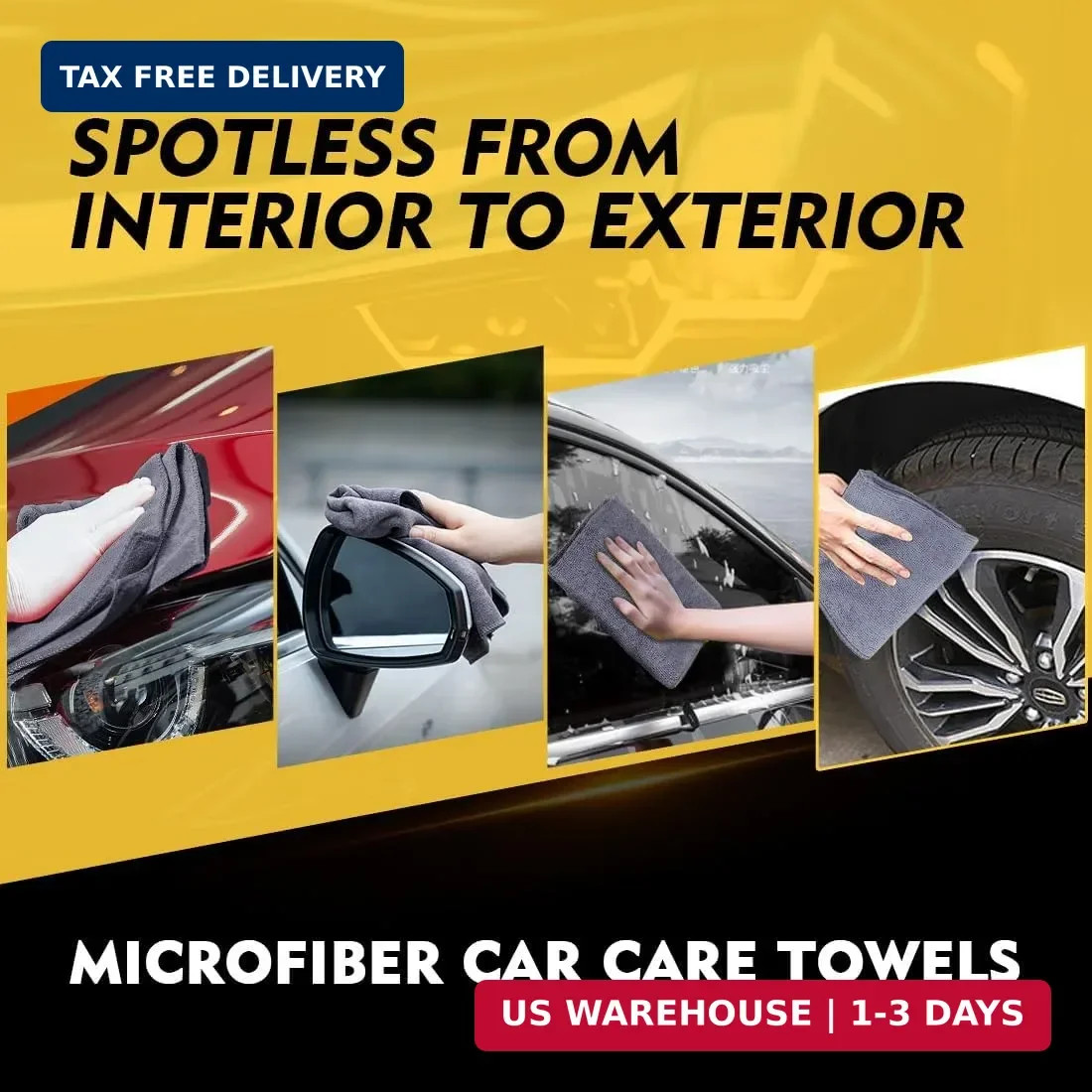 HOMEXCEL Microfiber Cleaning Cloths 12 Pack, Premium 16 x 16 inch Microfiber Tow
