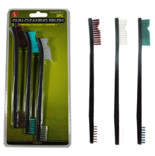 New 3pc 7″ Double Ended Gun Cleaning Brush Set – Plastic Nylon & Copper