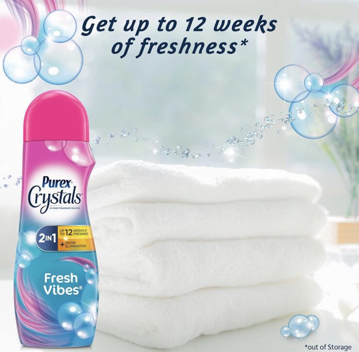 2-Pack Purex Crystals 2in1 in-Wash Fragrance and Scent Booster, Fresh Vibes 21oz
