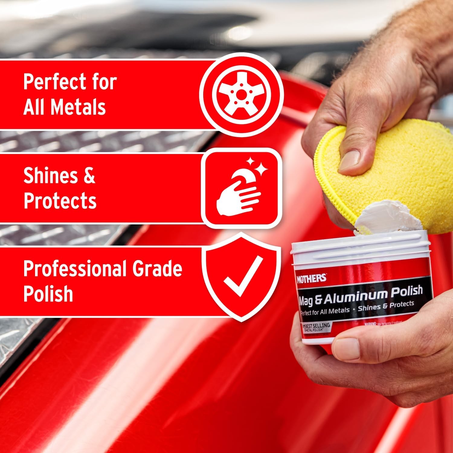 Mothers Mag & Aluminum Polish, 10 oz – Legendary Shine for Restoring Metal