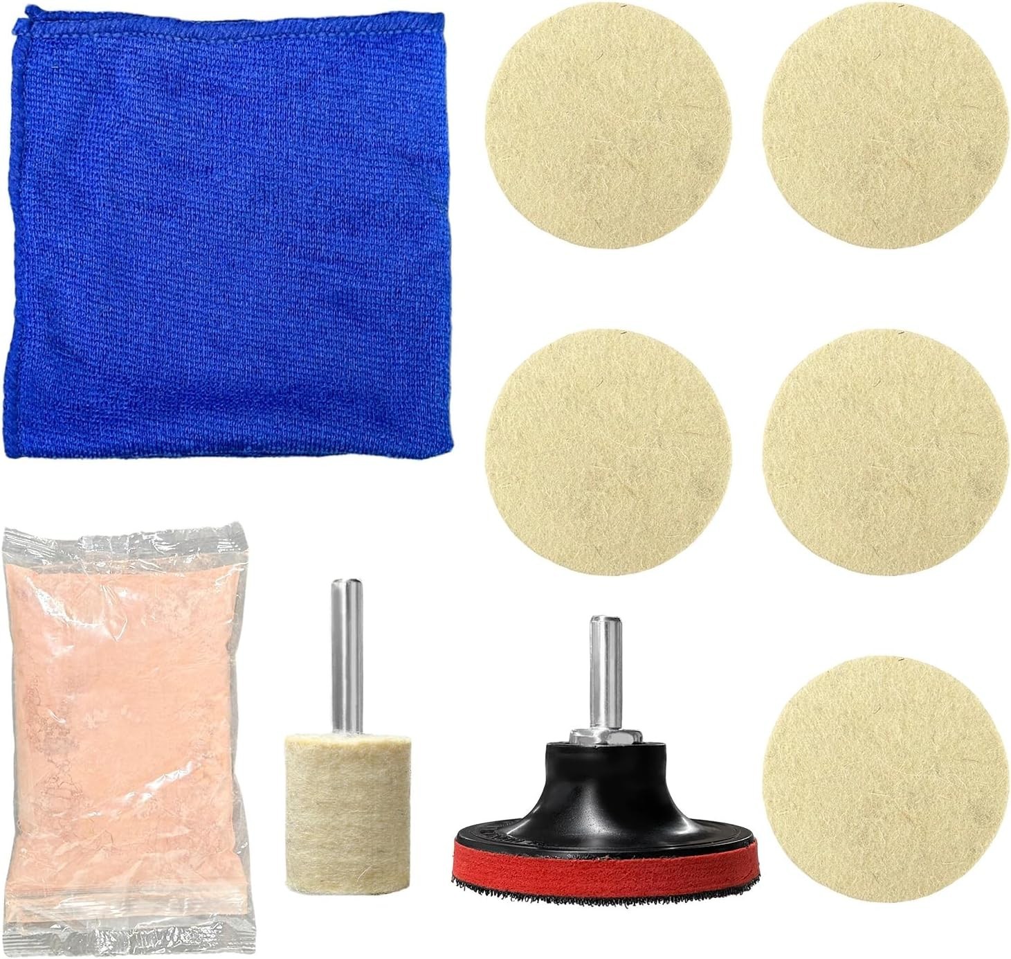 10 PCS Glass Polishing Kit, Windscreen Glass Scratch Removal Kit with 100g Ce…