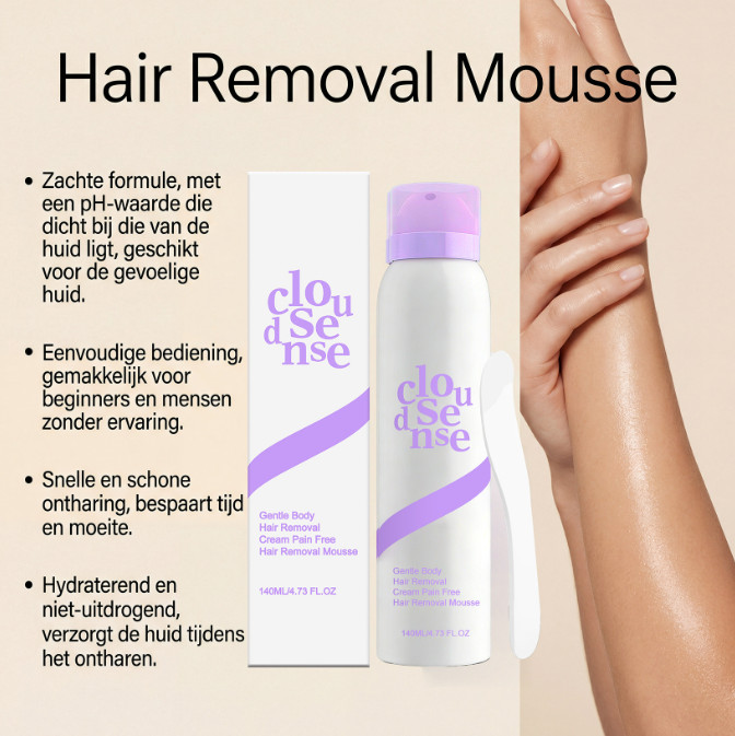 Cloud Sense Gentle Hair Removal Mousse Spray, Aloe & Hyaluronic Acid~2026