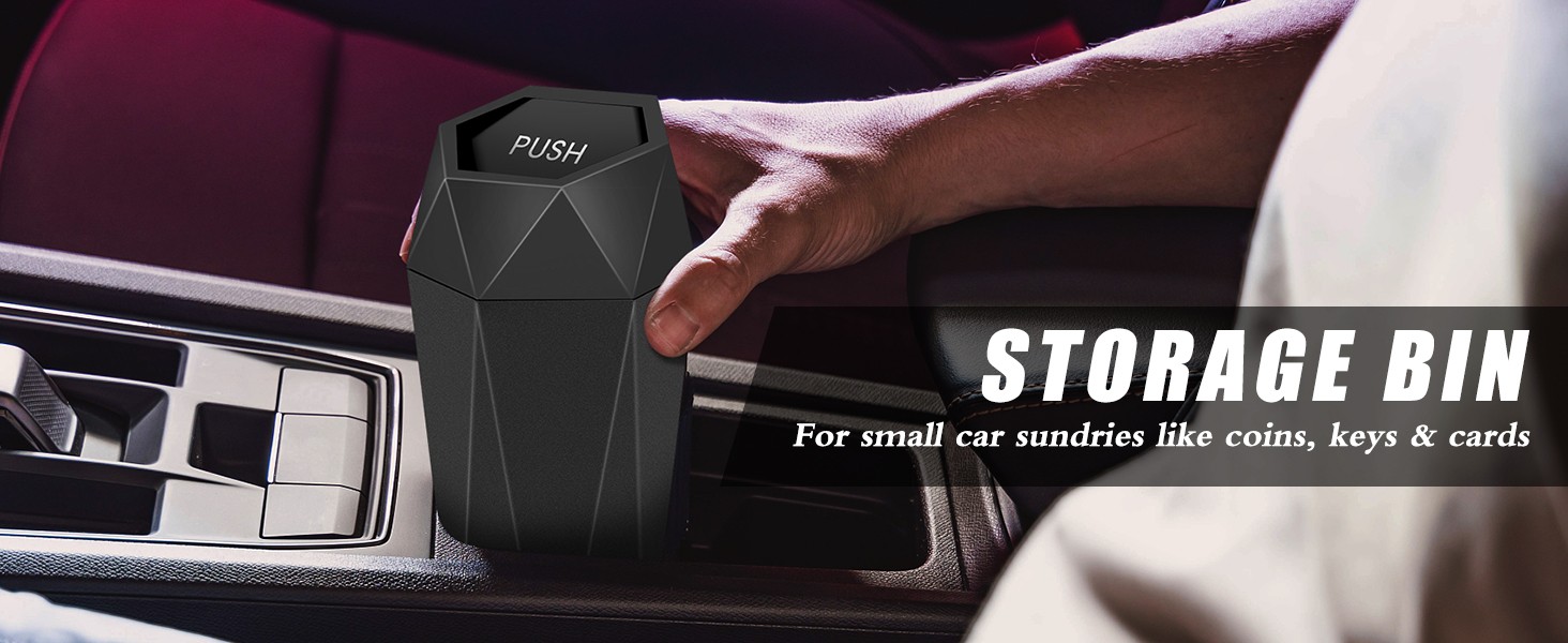 Car Trash Can with Lid – 2-Pack, Interior Accessories for Vehicles, Leakproof
