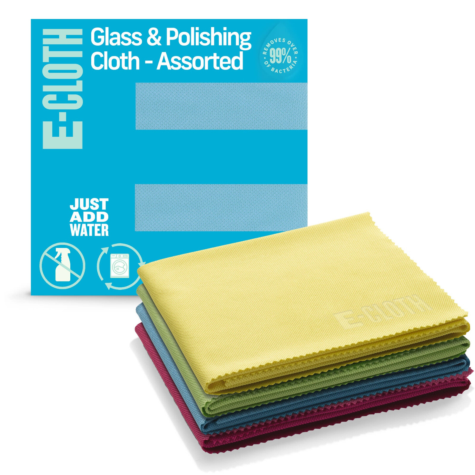 E-Cloth Assorted Colors Glass and Polishing Cloths 4 Pack
