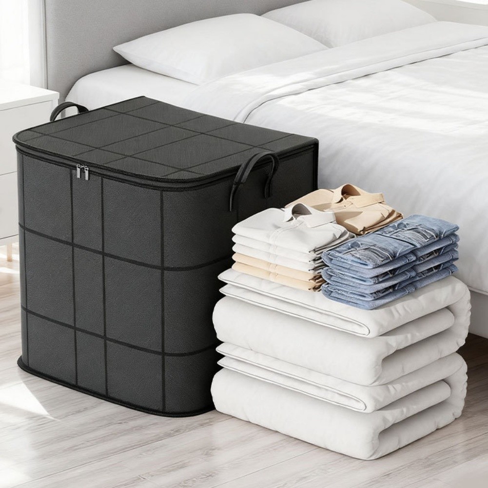 Waterproof Clothes Storage Bag with Zipper Large Capacity Non Woven Fabric