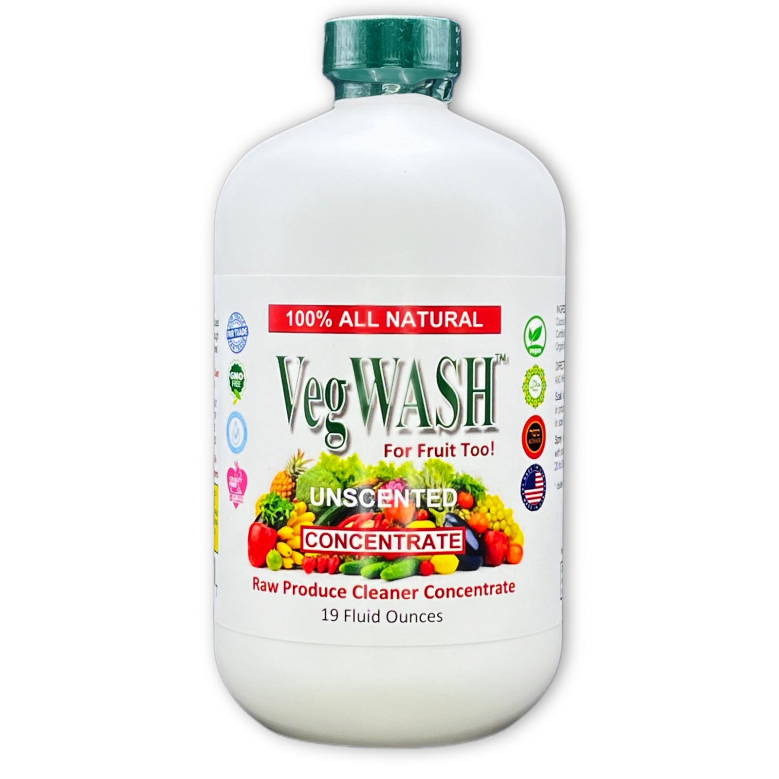 VegWASH™ Raw Produce Cleaner Concentrate (Unscented): 19 Fl Oz Makes 2.375 Gal