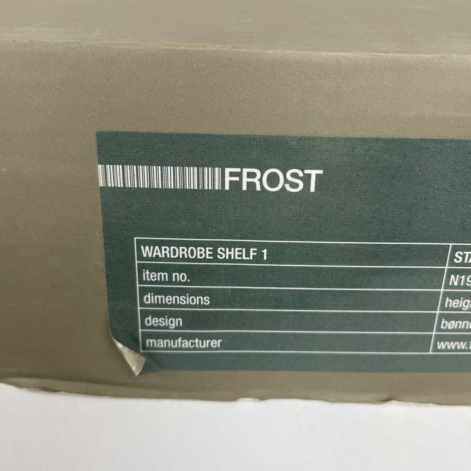FROST Nova 2 Wardrobe shelf 1 Brushed Stainless Steel 147mm x 300mm x 600mm