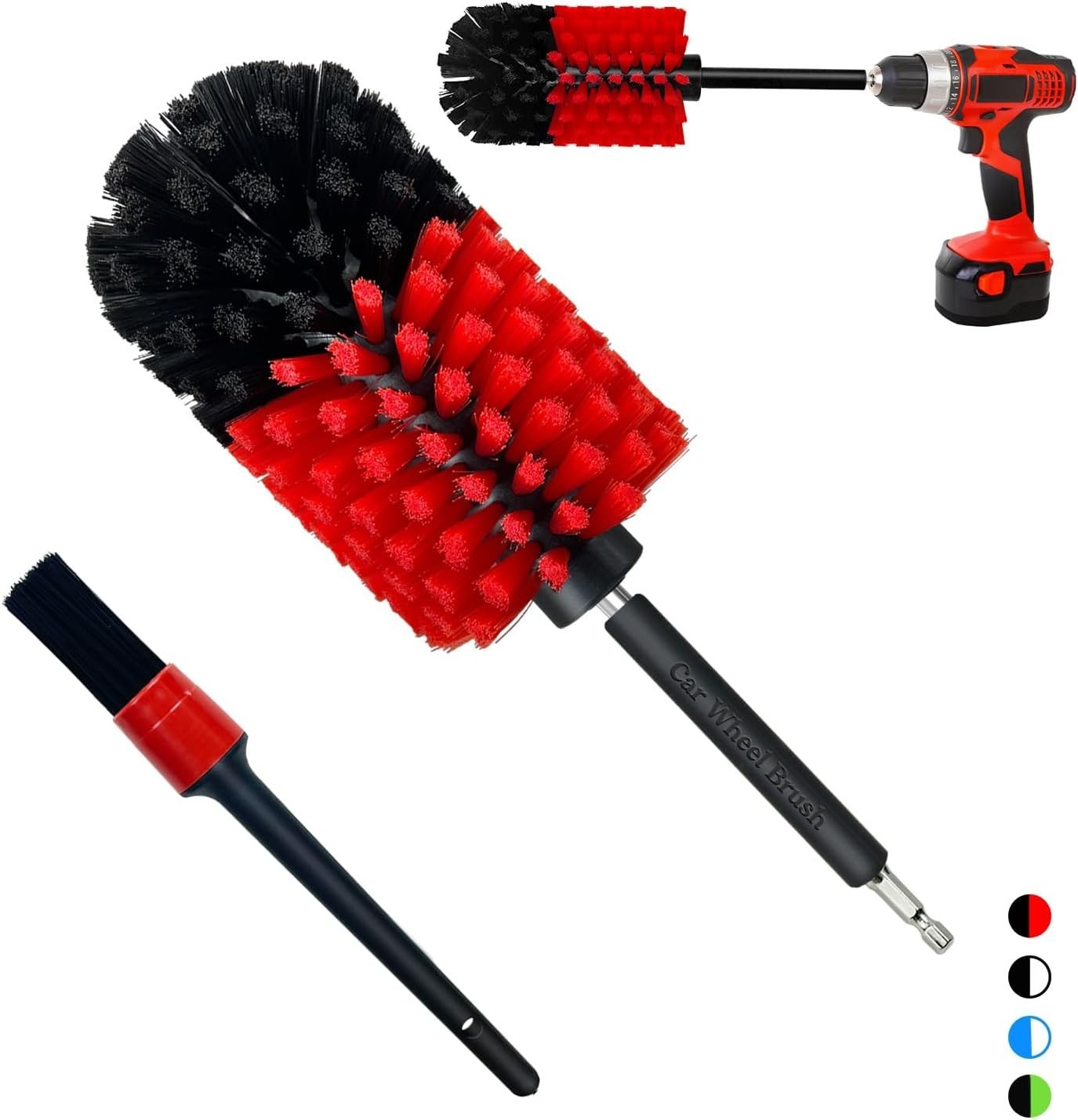 Wheel Brush Kit, Soft Drill Wheel Cleaner Brush, No Scratches Highly Dense Ca…