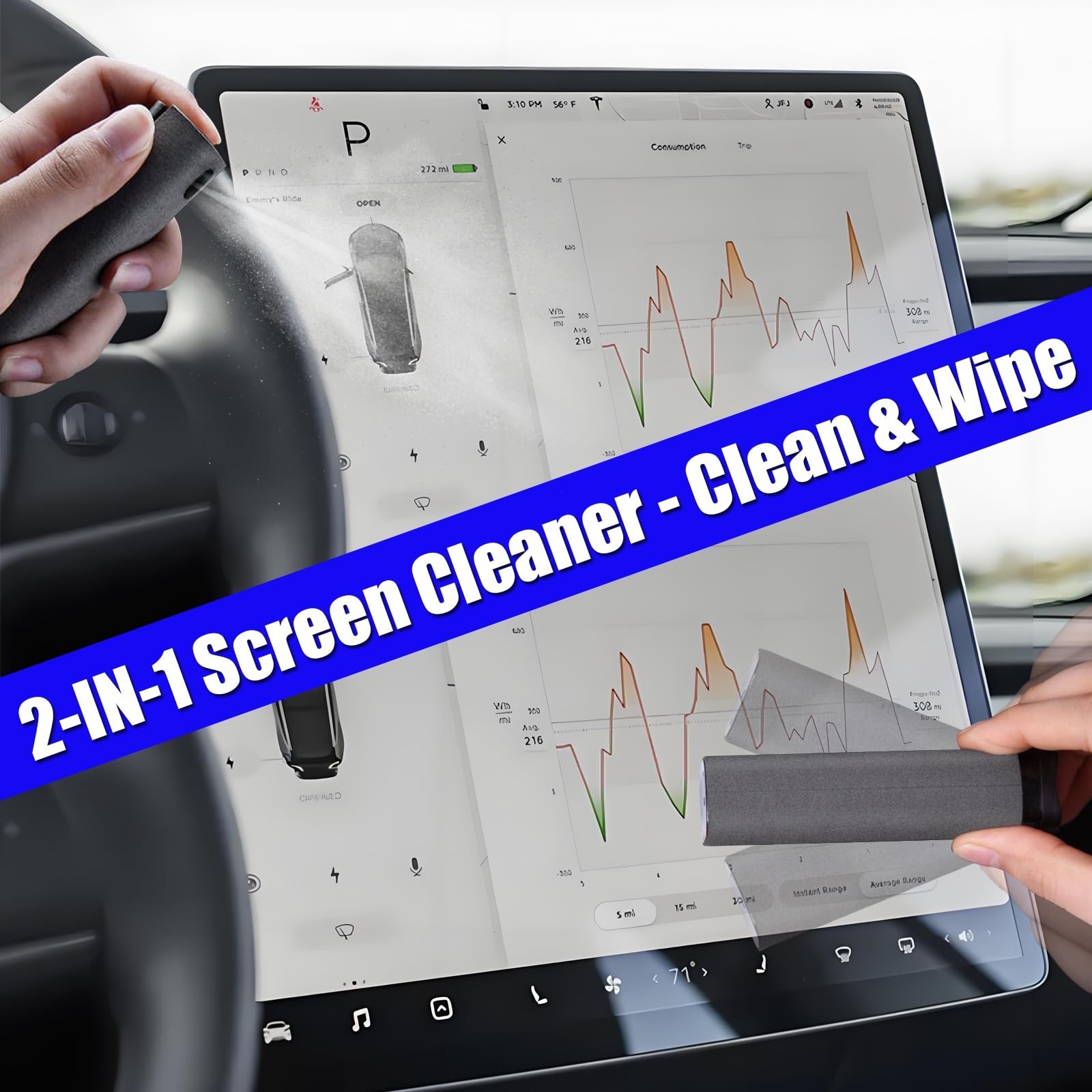9PCS Tesla Interior Cleaner Kit – Foam Seat Cleaner, Screen & Plastic Restorer,
