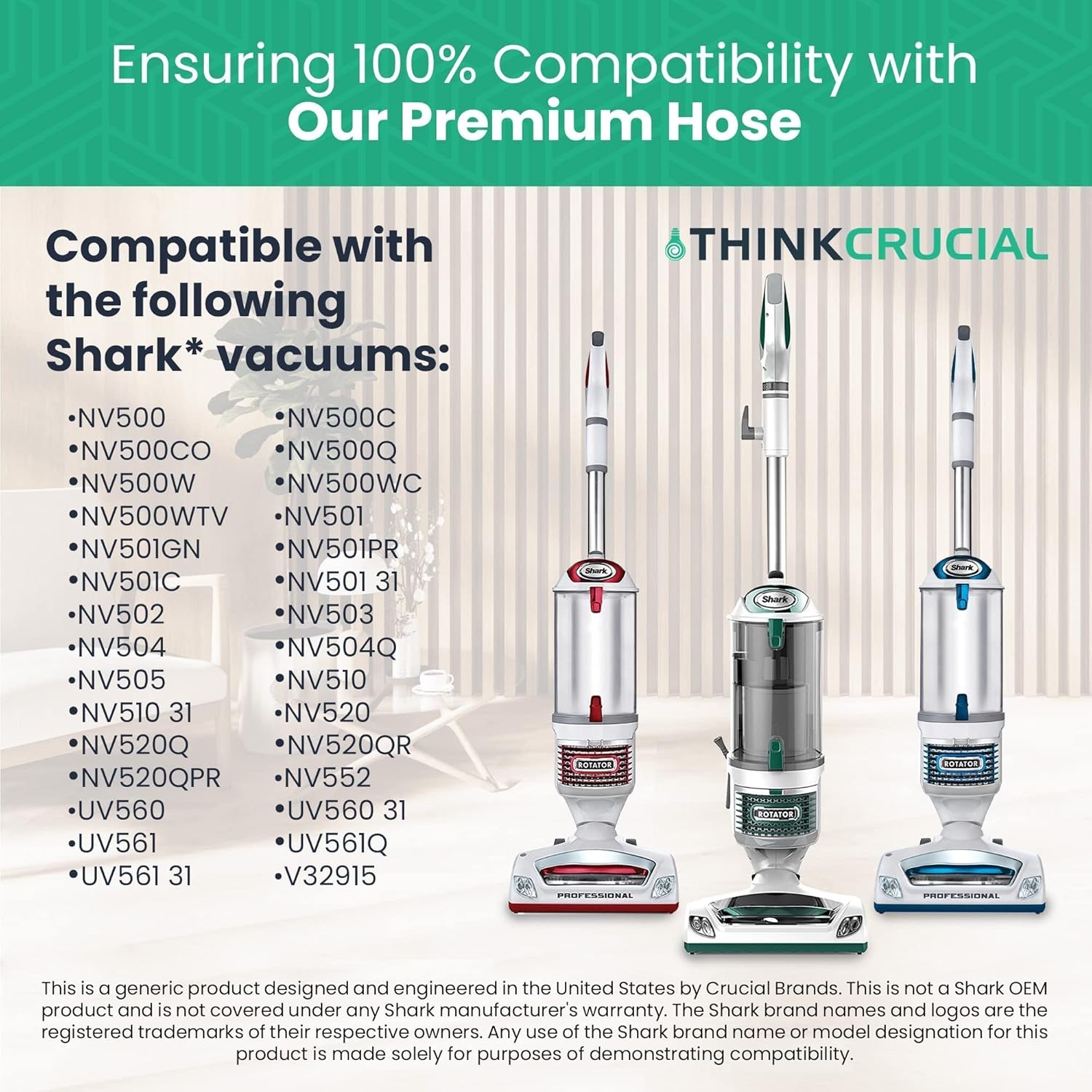 Replacement Durable & Flexible Vacuum Hose & Handle Compatible with Shark Vacuum