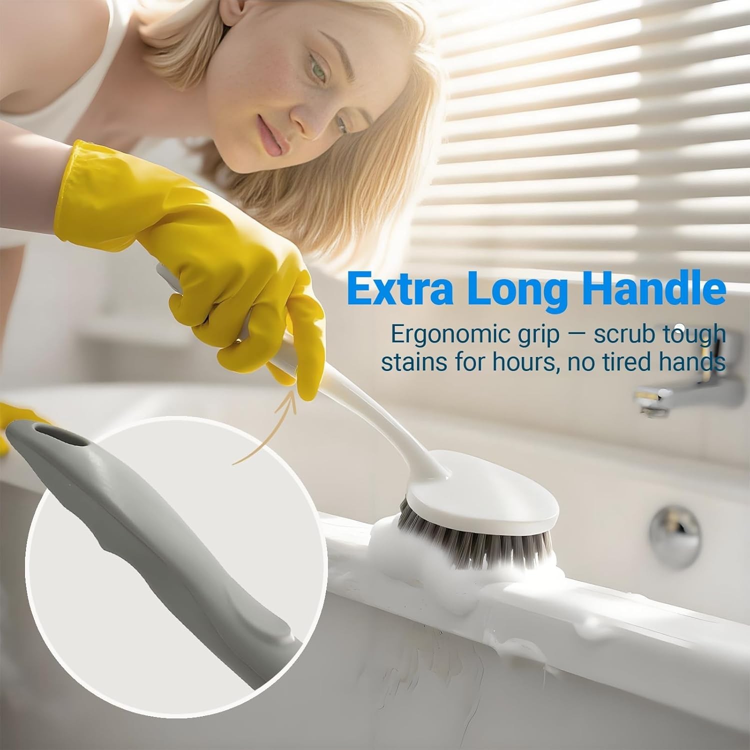 2 Pack Heavy Duty Scrub Brush Set with Hard Bristle, Cleaning Brush Designed …
