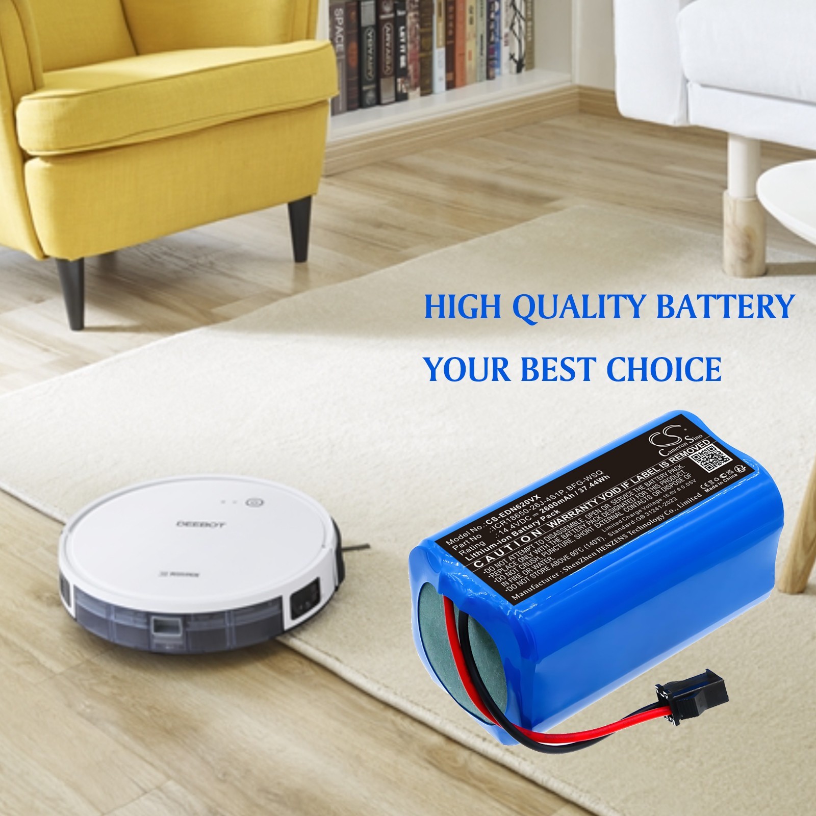 BATTERIE 2600mAh ICR18650-26J-4S1P BFG-WSQ For Proscenic 850P, 850T