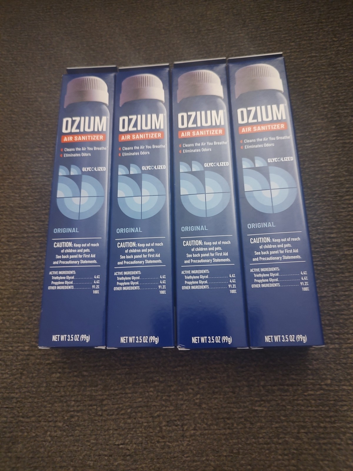 4 Pc OZIUM AIR SANITIZER 3.5 OZ ORIGINAL.