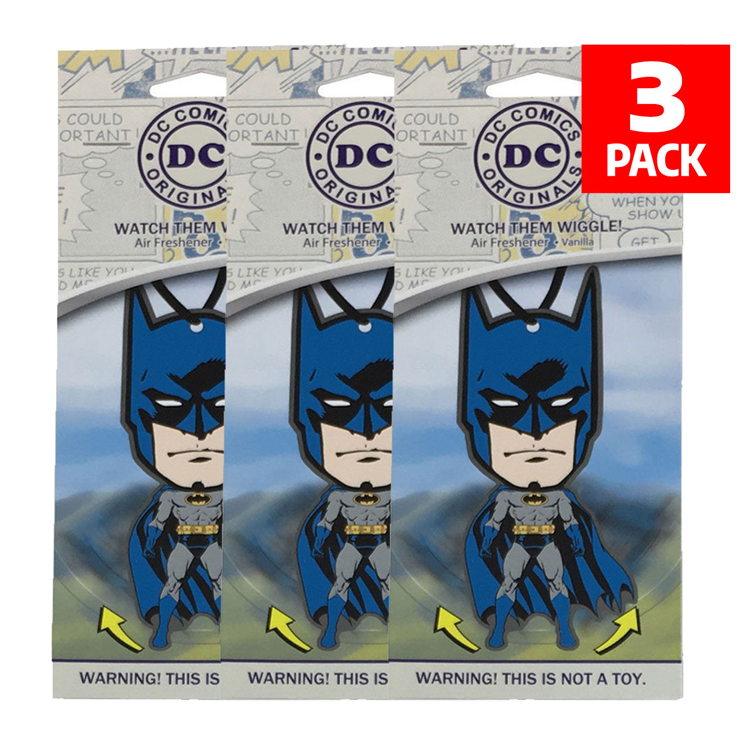 DC Comics Batman Car Accessories – Batman Air Freshener Wiggler (3-Pack)