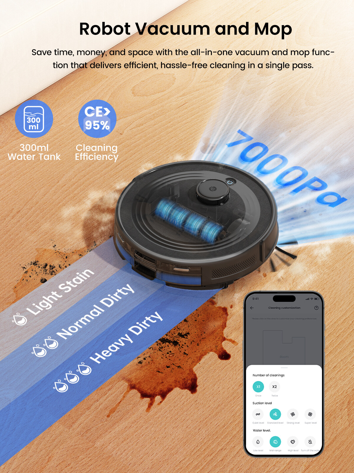 Lefant M2S Pro 7000Pa Robot Vacuum Cleaner Self-Emptying 2.4G/5G Smart Sweeper