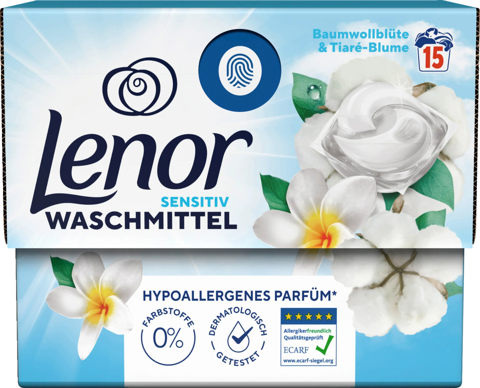LENOR laundry detergent Sensitive 15 pods COTTON FLOWER -1 box FREE SHIP