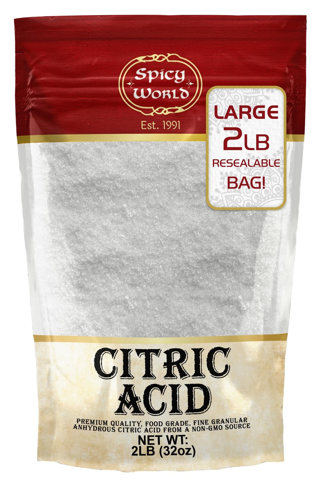 Citric Acid 2 LB Bag – 100 Pure, Food Grade Non-GMO – Citric Acid Powder For