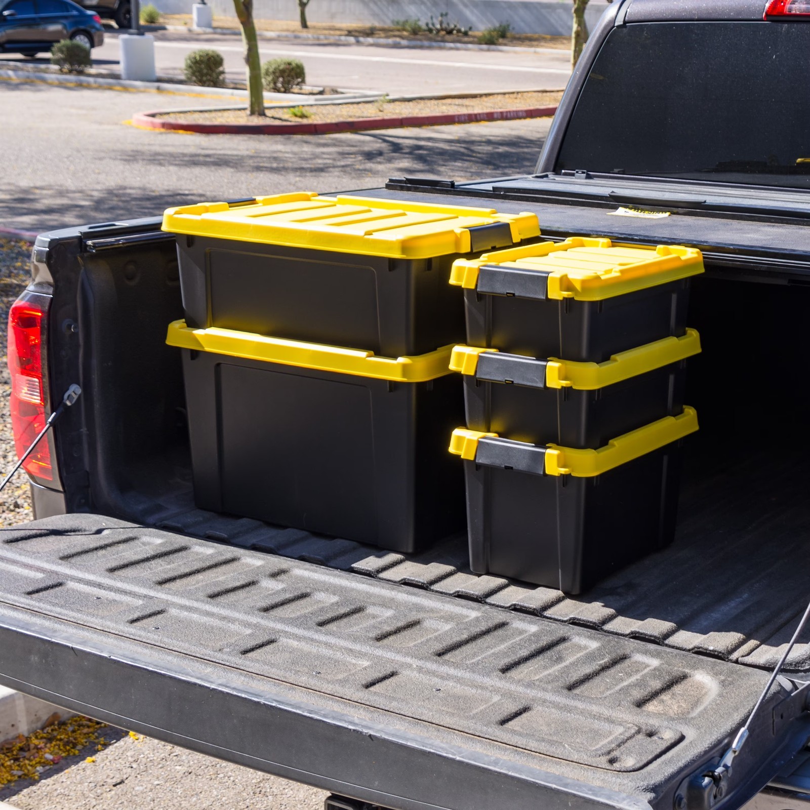 IRIS 12 Gallon Plastic Latching Storage Bin Tote Lid Black 3-Pack