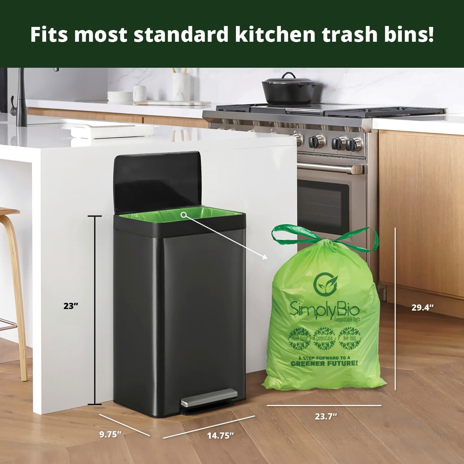 13 Gallon Compostable Trash Bags Liners Drawstring, Heavy Duty Extra Thick 1 …
